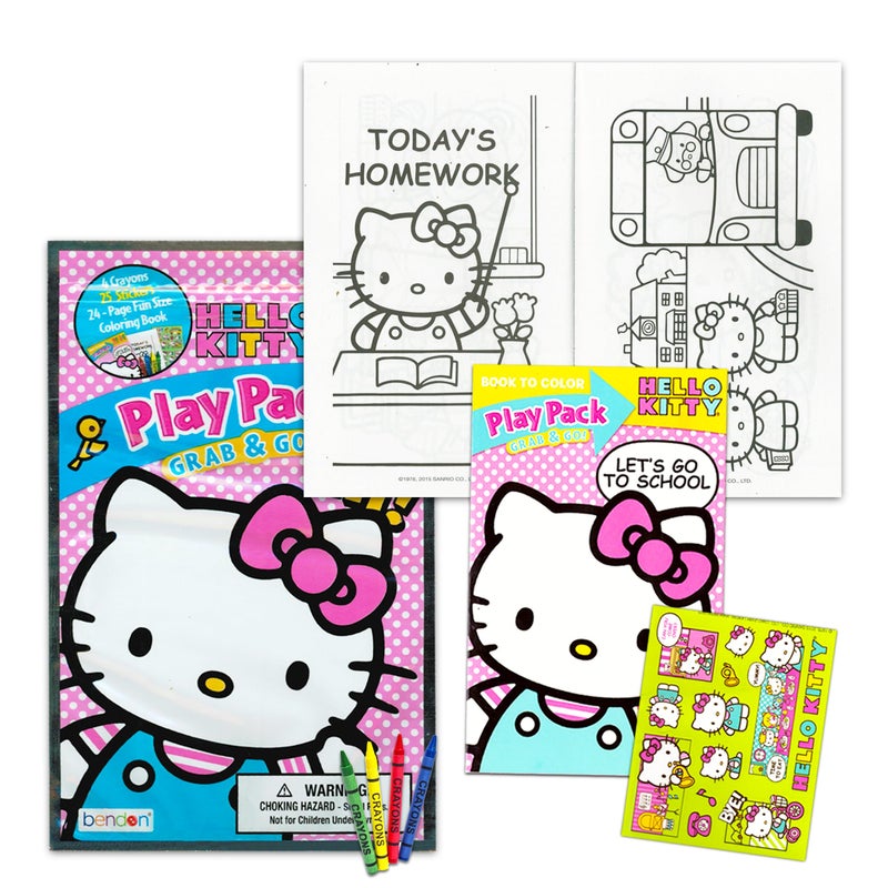 Bendon Publishing Hello Kitty Ultimate Party Favors Packs Bundle -- 12 Sets with Stickers, Coloring Books and Crayons (Party Supplies) - Image 2